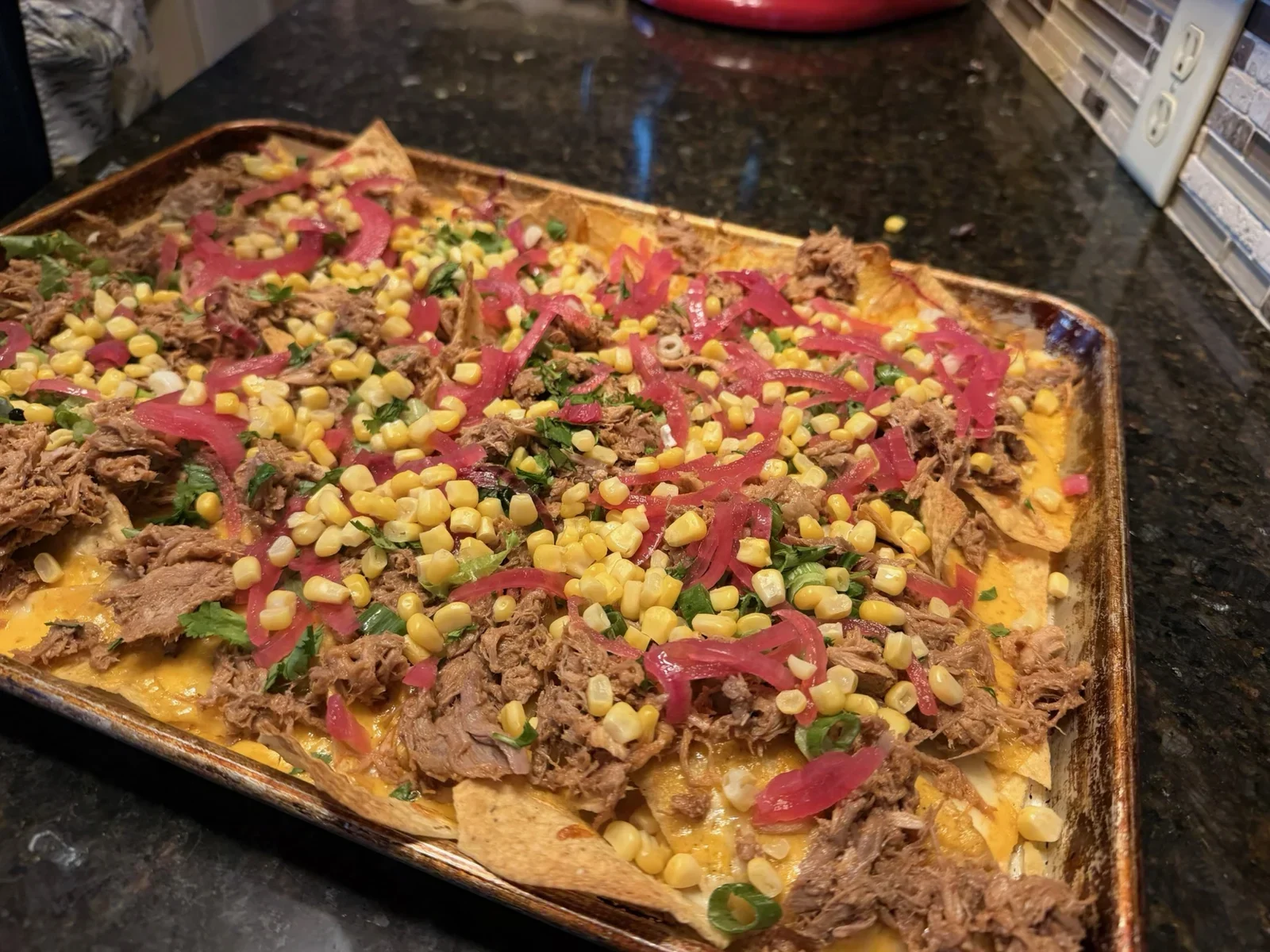 BBQ Pulled Pork with Corn nachos from our kitchen