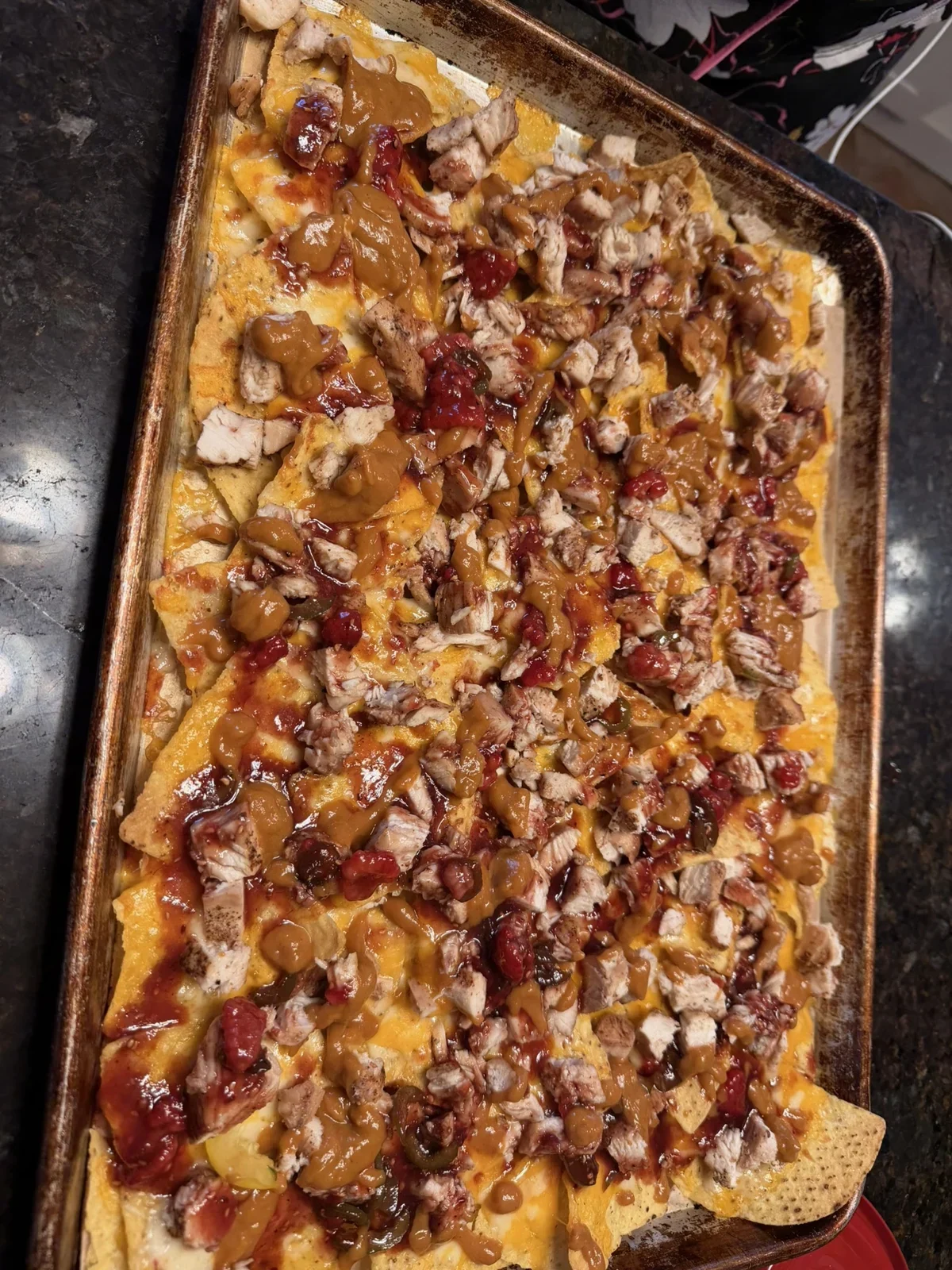 PB&J Chicken nachos from our kitchen