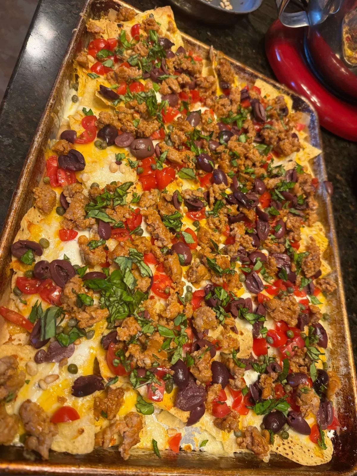 Mediterranean nachos from our kitchen