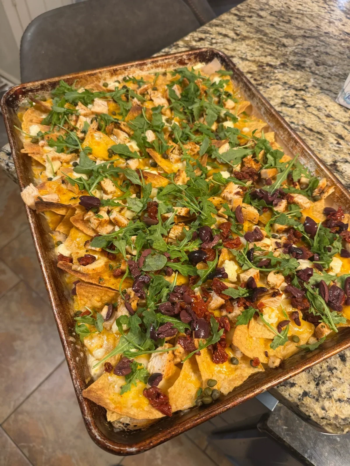 Mediterranean Salad nachos from our kitchen