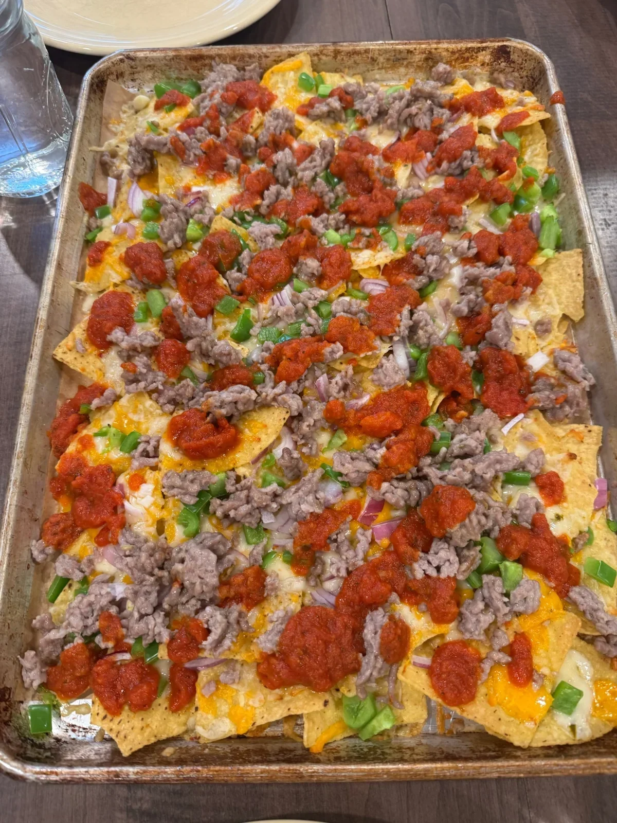 Sausage Pizza nachos from our kitchen