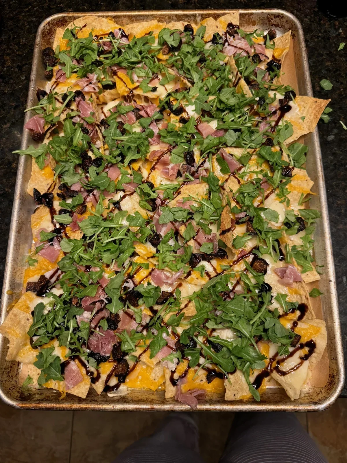 Prosciutto & Figs nachos from our kitchen