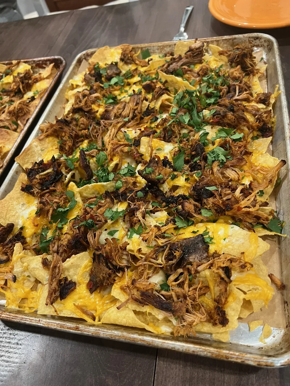 Roasted & Shredded Pork nachos from our kitchen