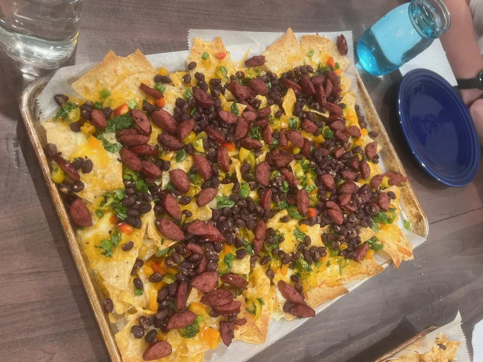 Kielbasa & Black Beans nachos from our kitchen