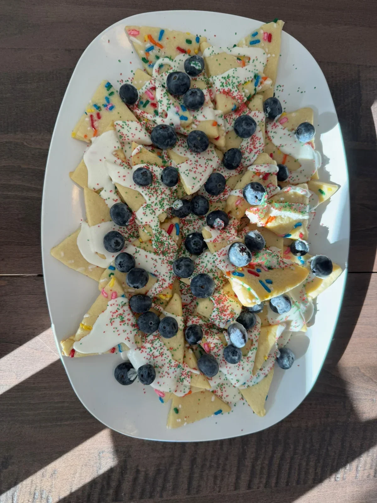 Sugar Cookie Nachos nachos from our kitchen