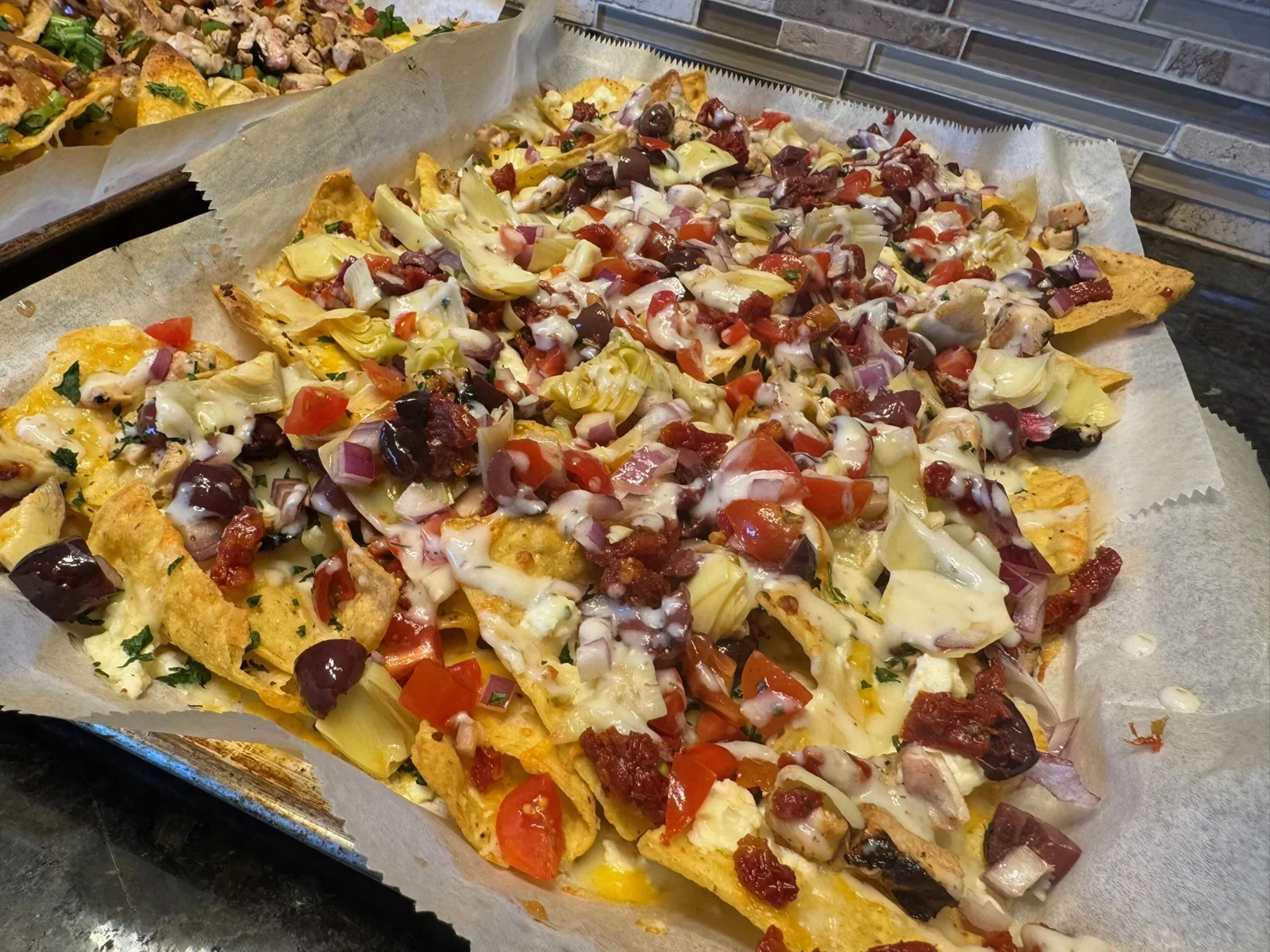 Mediterranean, Part II nachos from our kitchen