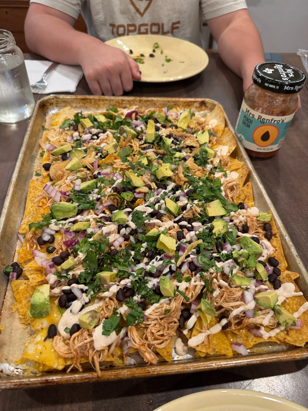 BBQ Chicken with Peach Salsa nachos from our kitchen