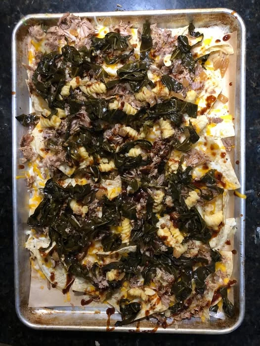 BBQ Leftovers: Ribs & Cornbread nachos from our kitchen